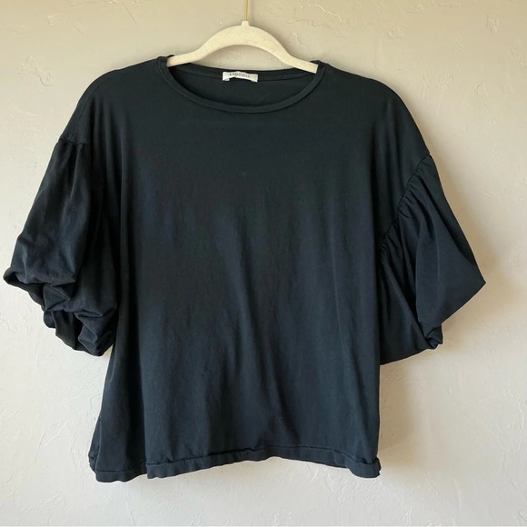 Ragdoll Los Angeles puff sleeve cotton minimalist classic top shirt soft boho - Picture 1 of 9